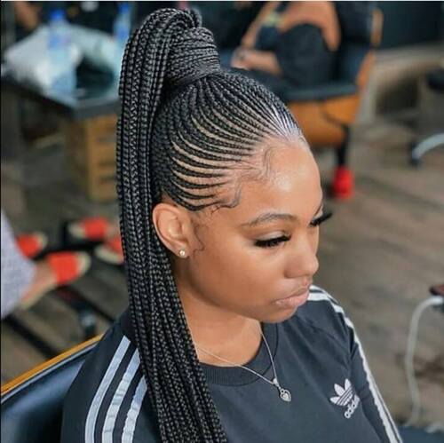 Adult - Updo Cornrows Hairstyle
